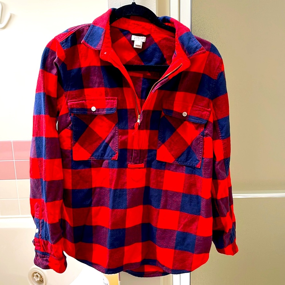 J Crew Half ZIP flannel
